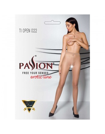 TIOPEN 022 Collants ouverts 20 den - Beige - Passion lingerie